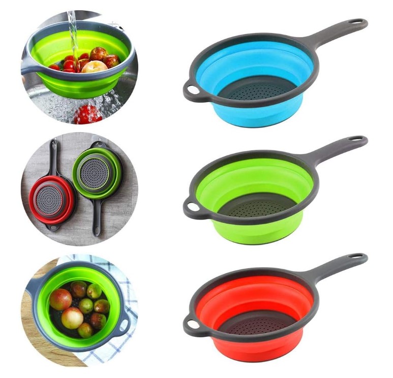 Passoire pliable en silicone avec poignée