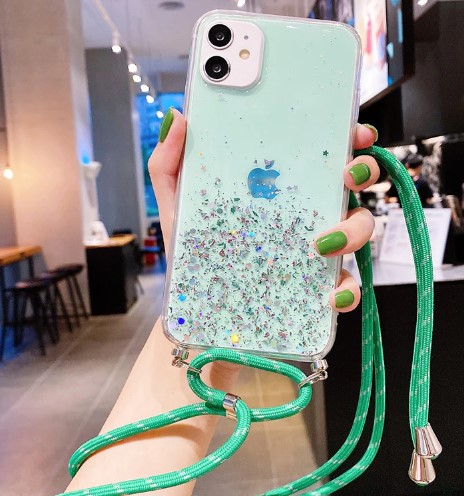 Coque de protection téléphone transparente à paillettes  IPhone