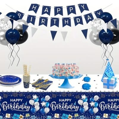 Nappe jetable en PVC ''Happy Birthday'' - (108 x 180cm)