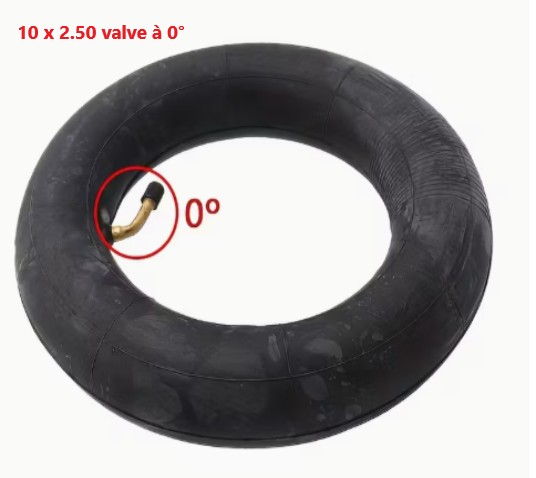 Chambre à air 10 x 2.50 valve à 0°